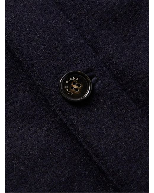Loro Piana Blue Heiden Shearling-Trimmed Cashmere-Blend Jacket for men