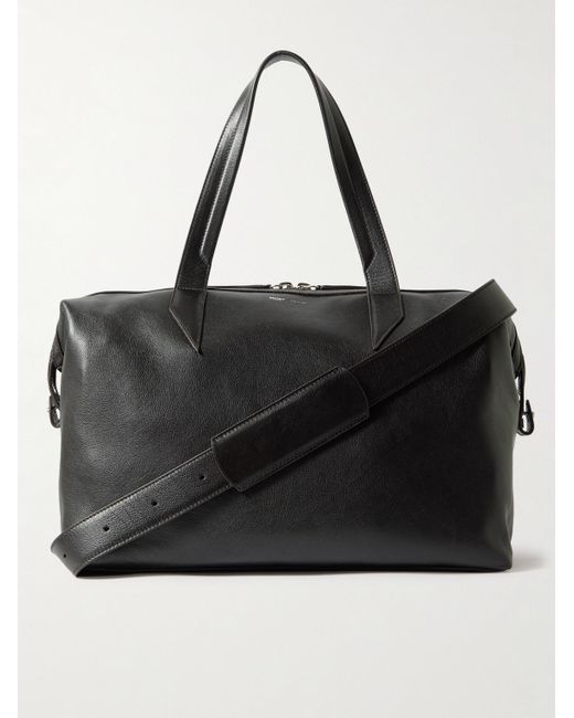 Metier Black Nomad Leather Weekend Bag for men