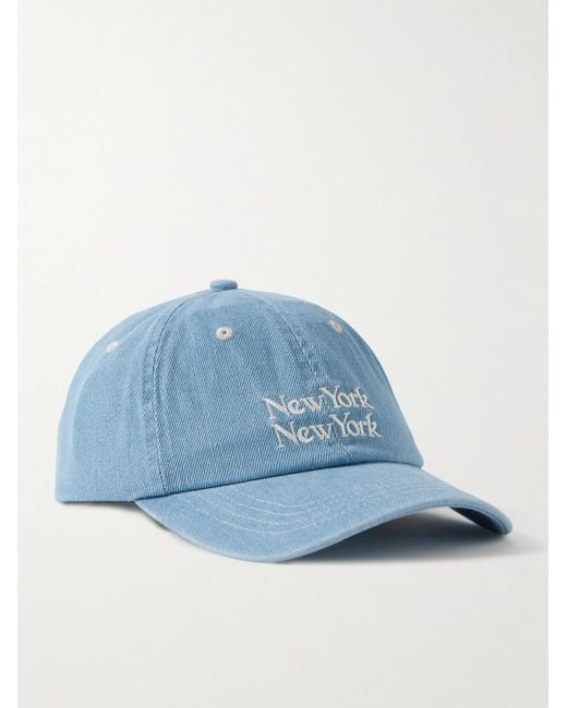Corridor NYC Blue Ny Ny Embroidered Cotton-Twill Baseball Cap for men