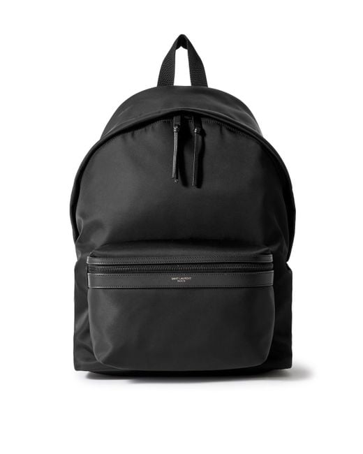 Saint Laurent Black City Leather-trimmed Shell Backpack for men