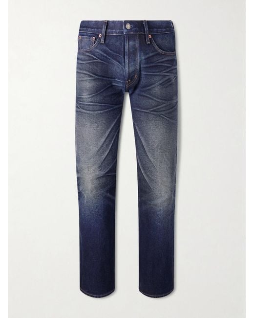 Tom Ford Blue Straight-leg Selvedge Jeans for men