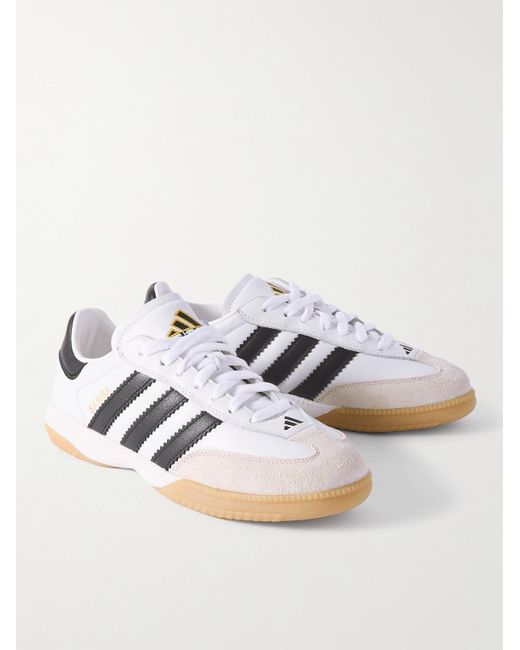 Adidas Originals White Samba Mn Suede-trimmed Leather Sneakers for men