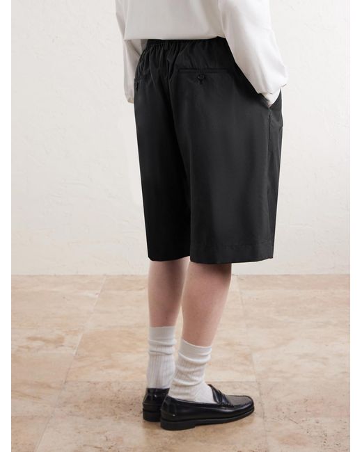 Ssstein Blue Easy Wide-Leg Silk-Blend Shorts for men