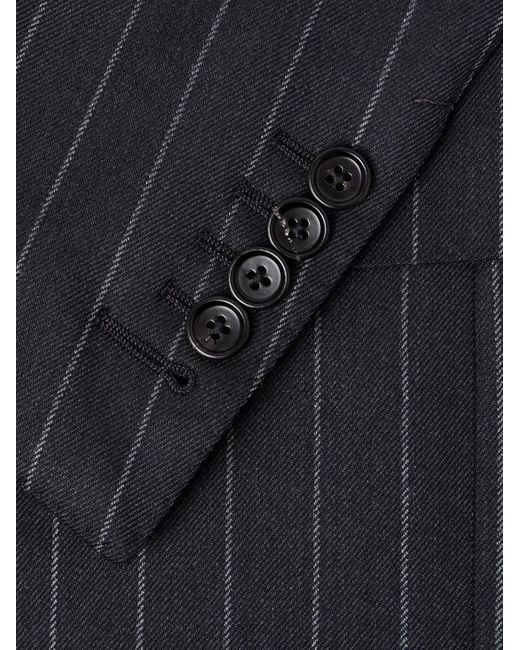Tom Ford Blue Dyllan Double-Breasted Striped Wool-Twill Suit Jacket for men
