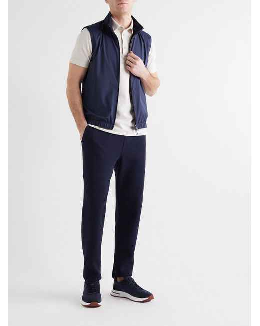Loro Piana Blue Tapered Cotton-Blend Jersey Sweatpants for men