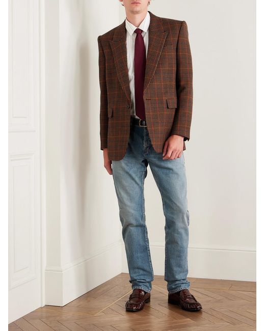 Saint Laurent Blue Slim-Fit Distressed Jeans for men