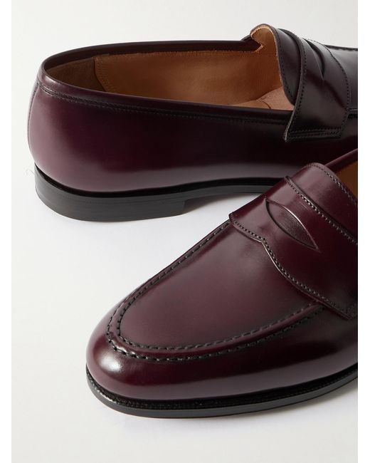George Cleverley Red Bradley Ii Leather Penny Loafers for men