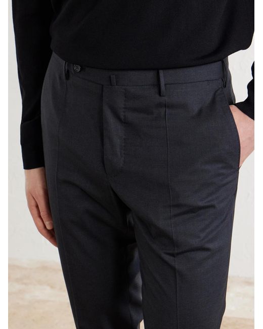 Slowear Blue Straight-Leg Wool Suit Trousers for men