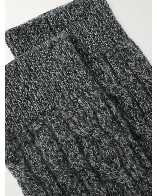 Loro Piana Black Treccia Baby Cashmere Socks for men