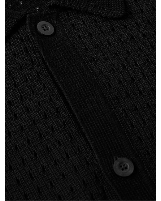 Corridor NYC Black Pointelle-knit Cotton Shirt for men