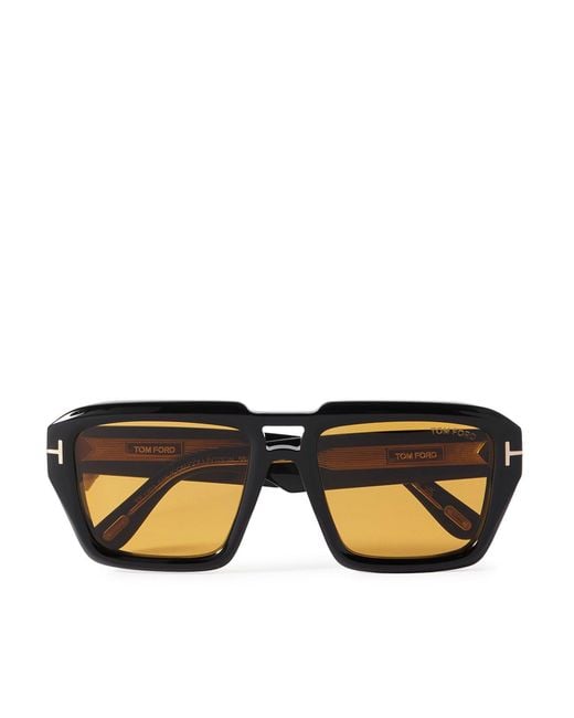 Tom Ford Black Square-Frame Acetate Sunglasses for men