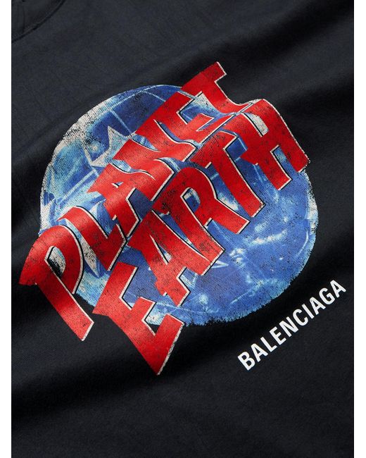 Balenciaga Black Planet Earth Oversize T-Shirt for men