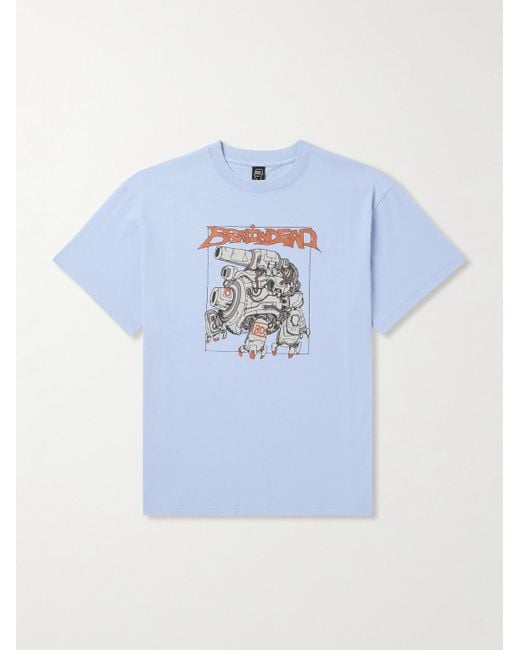 T-shirt con stampa Mech Tank di Brain Dead in Blue da Uomo
