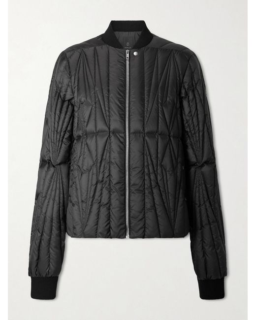 Rick Owens Black Moncler Logo-appliquéd Quilted Shell Down Jacket for men