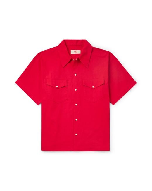 CHERRY LA Embroidered Cotton-Twill Shirt for men
