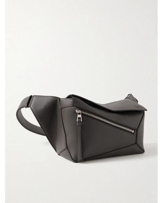 Loewe Black Puzzle Edge Small Leather Belt Bag for men