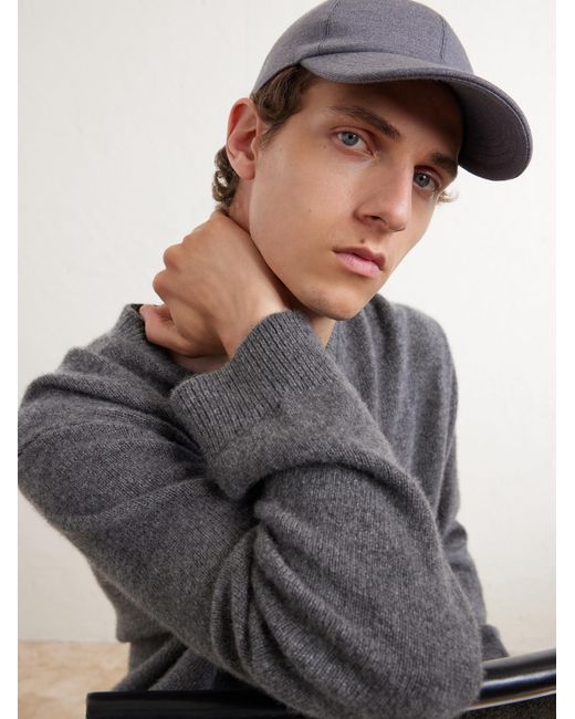 Slowear Gray Zanone Flexwool Wool-Blend Cap