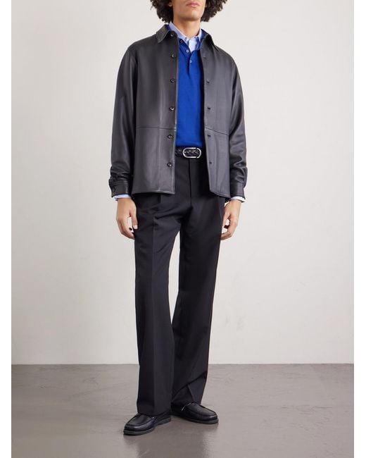 Dunhill Blue Slim-fit Cotton And Mulberry Silk-blend Polo Shirt for men