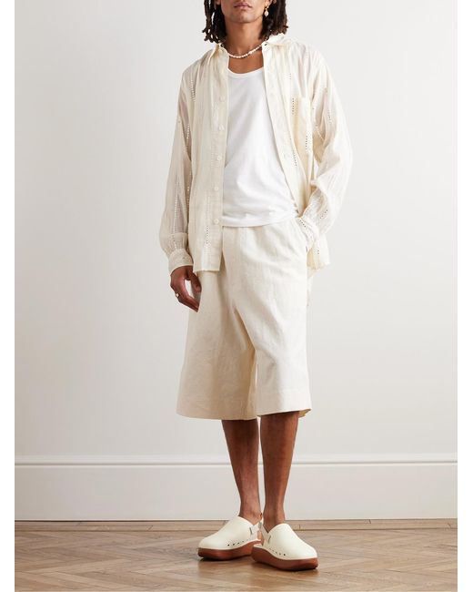 Kartik Research Natural Embellished Embroidered Cotton-Gauze Shirt for men