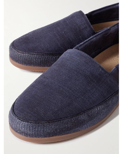 Mulo Blue Garment-Dyed Canvas Espadrilles for men