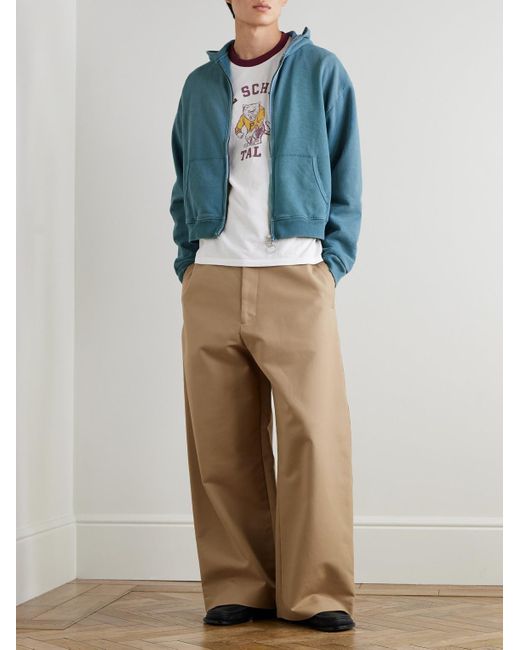 Kapital Blue Garment-Dyed Cotton-Jersey Hoodie for men