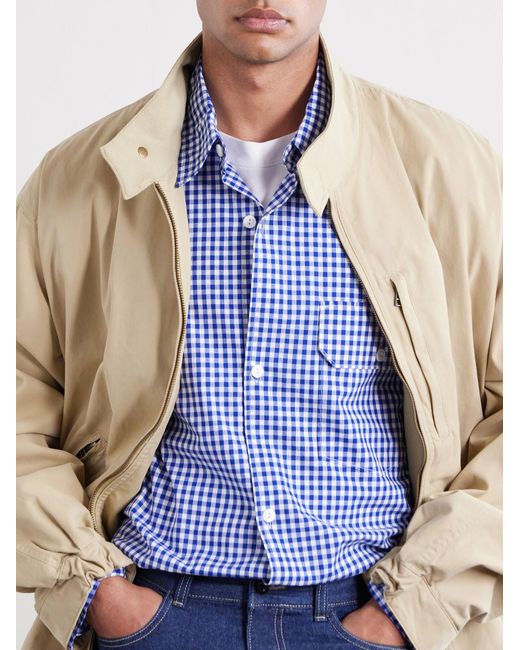 FRIZMWORKS Blue Ease Gingham Cotton Shirt for men