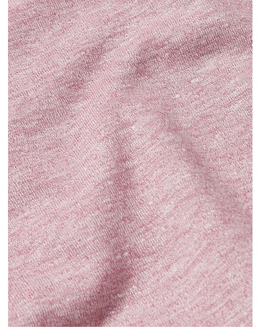 Brunello Cucinelli Pink Slub Linen And Cotton-blend Jersey T-shirt for men