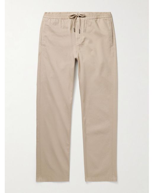 Mr P. Natural Edward Straight-Leg Organic Cotton-Twill Drawstring Trousers for men