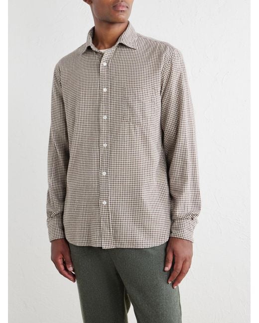 Hartford Natural Paul Striped Cotton-Gabardine Shirt for men
