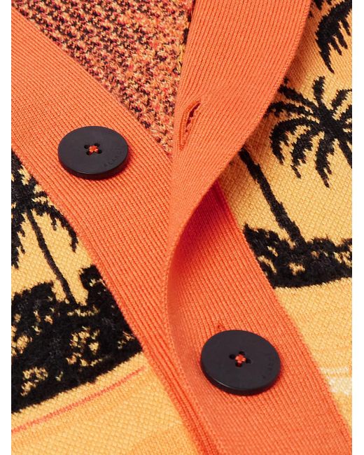Cardigan in maglia jacquard Kerala di Alanui in Orange da Uomo