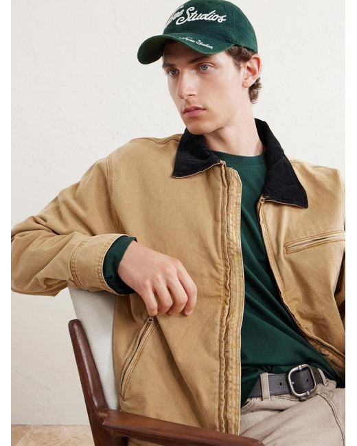 Acne Green Carliy Venice Logo-Embroidered Cotton Cap
