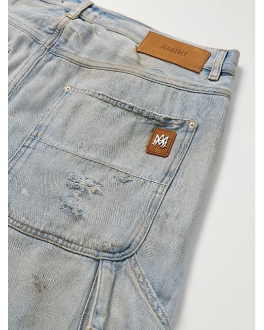 Amiri Blue Carpenter Straight-Leg Distressed Jeans for men