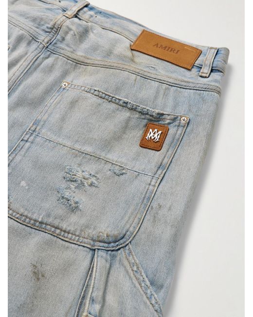 Amiri Carpenter gerade geschnittene Jeans in Distressed-Optik in Blue für Herren