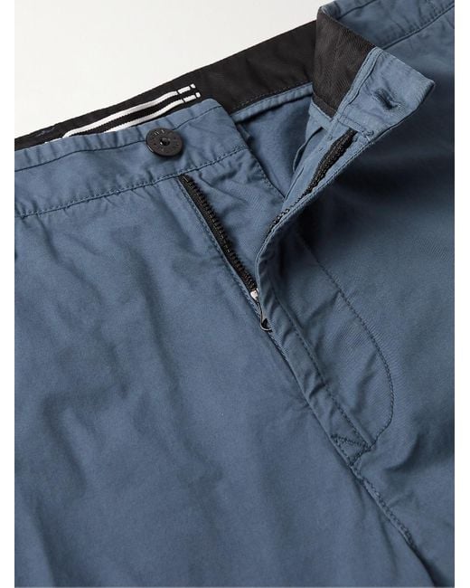 Stone Island Blue Straight-leg Logo-appliquéd Supima Cotton-blend Cargo Trousers for men