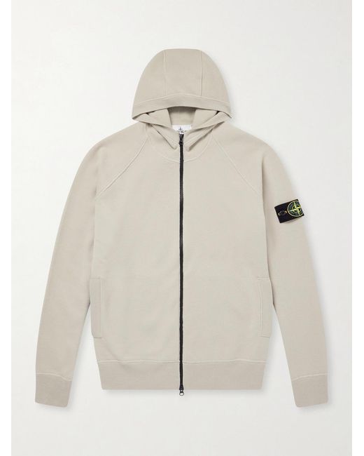 Stone Island Natural Wool-Blend Zip-Up Hoodie for men