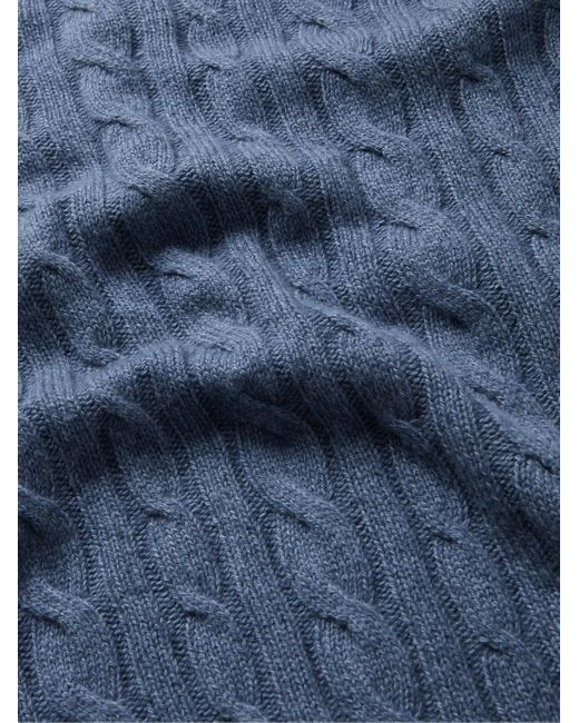 Loro Piana Blue Slim-Fit Cable-Knit Baby Cashmere Sweater for men