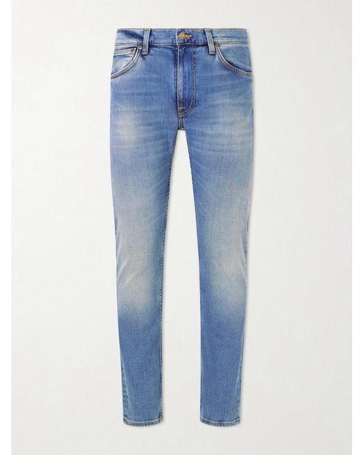 Nudie Jeans Blue Lean Dean Slim-fit Tapered Organic Stretch-denim Jeans for men