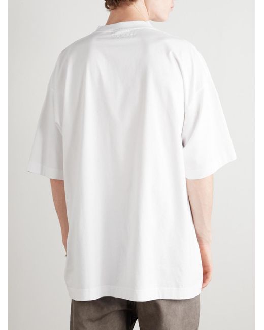 Vetements Be Yourself Oversized-T-Shirt aus Baumwoll-Jersey mit Print in White für Herren