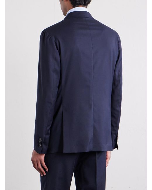 De Petrillo Blue Virgin-wool Blend Suit Jacket for men