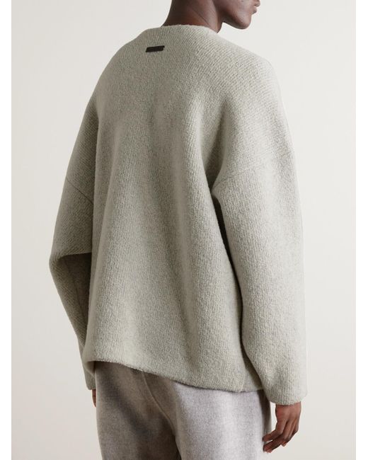 Fear Of God Gray Oversized Intarsia-knit Virgin Wool-blend Bouclé Sweater for men