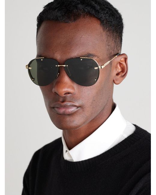 Dior Green Neodior A1U Aviator-Style-Tone Sunglasses for men