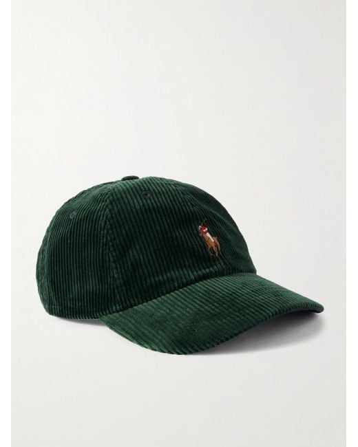 Polo Ralph Lauren Green Logo-embroidered Cotton-corduroy Baseball Cap for men