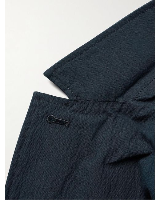 Mr P. Blue Cotton-blend Seersucker Suit Jacket for men