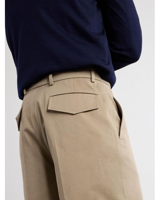 Valentino Garavani Natural Straight-Leg Cotton-Gabardine Shorts for men