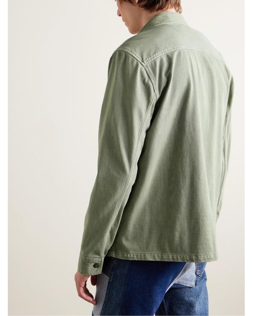 Overshirt in jersey di cotone di Faherty Brand in Green da Uomo