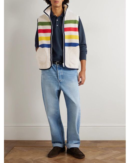 Drake's Blue Cotton-Piqué Polo Shirt for men