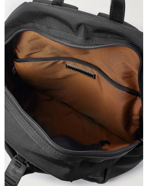 Scramble Leather-Trimmed Nylon Oxford, Twill And Shell Backpack di Master Piece in Black da Uomo