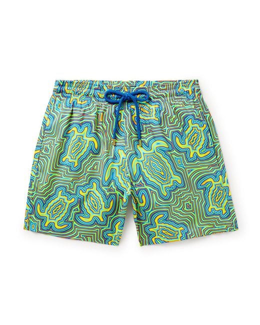 Vilebrequin Green Mahina Straight-leg Mid-length Recycled Swim Shorts for men