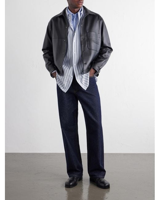 Loewe Blue Striped Cotton-poplin Shirt for men
