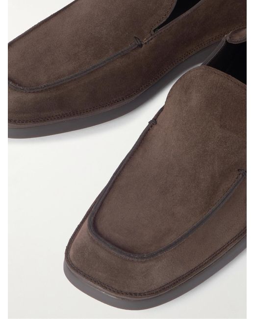 Tod's Brown Collapsible-Heel Suede Loafers for men